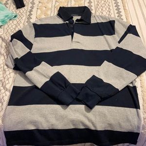Navy&grey striped Brandy Melville oversized shirt